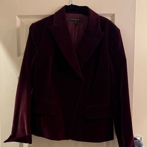 Lafayette 148 New York Deep Burgundy Velvet Blazer
